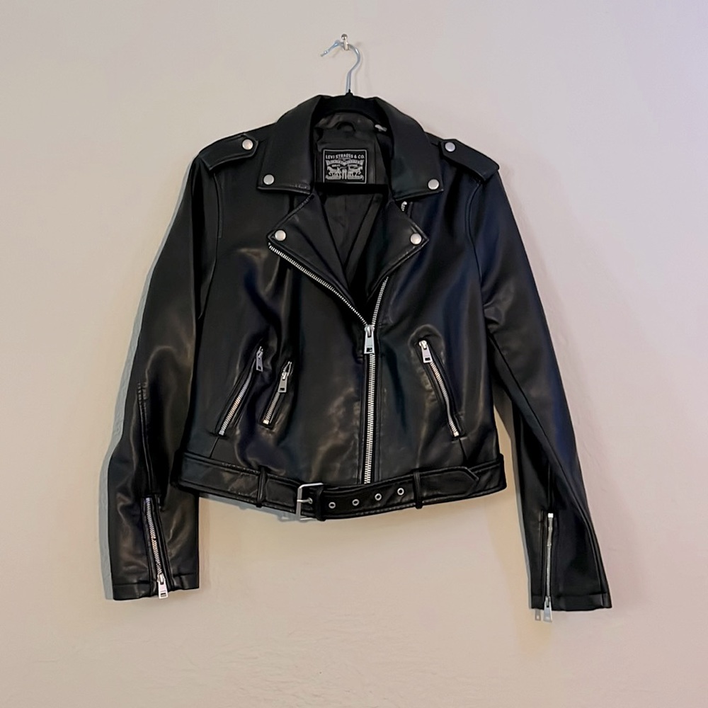Levi’s Faux Leather belted biker jacket